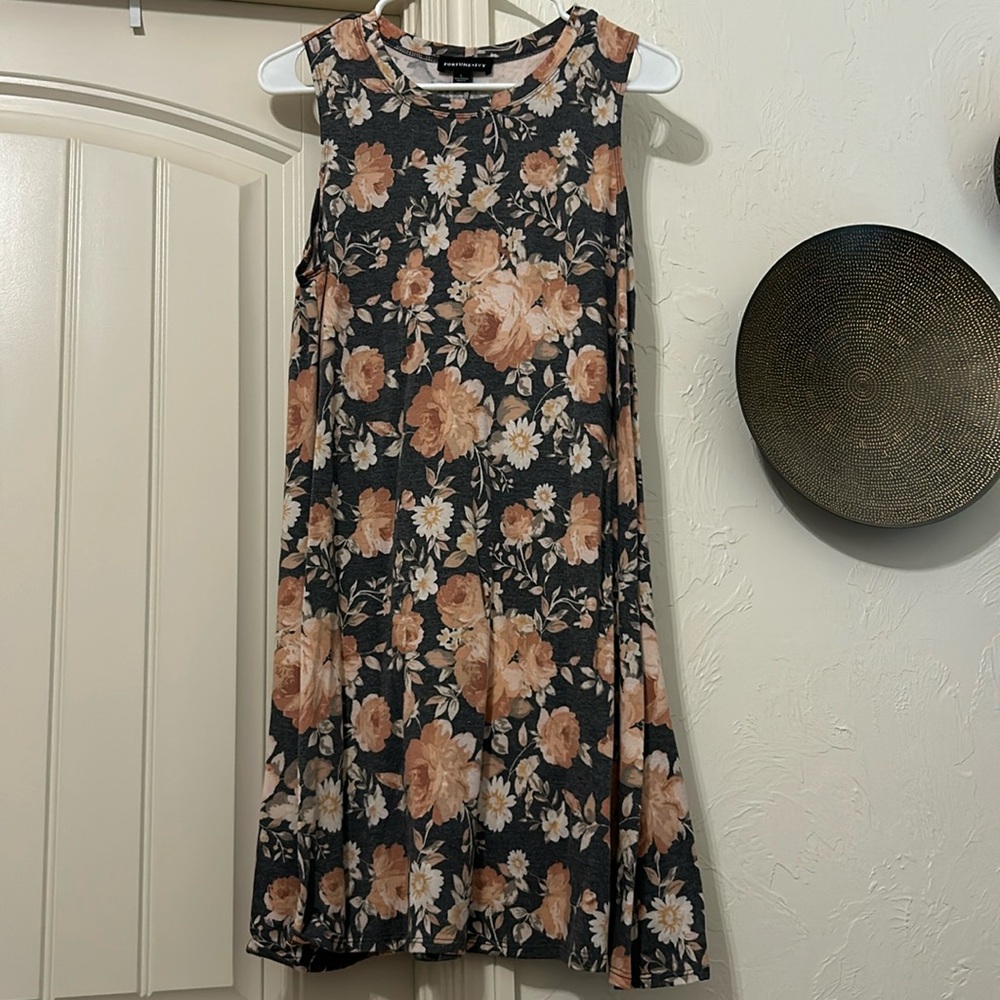 Gray and pink dress